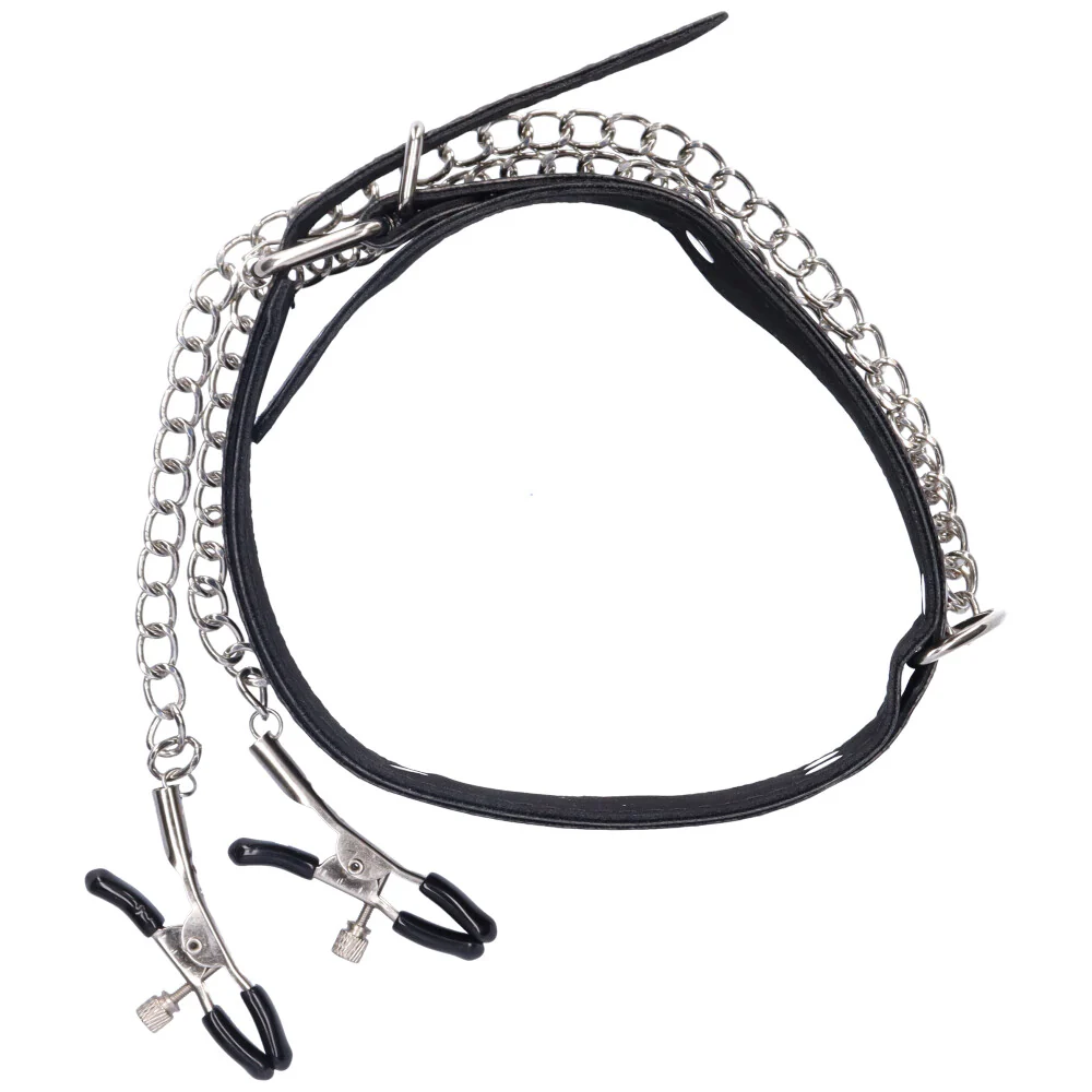 Black Collar with Nipple Clamps - Image 2