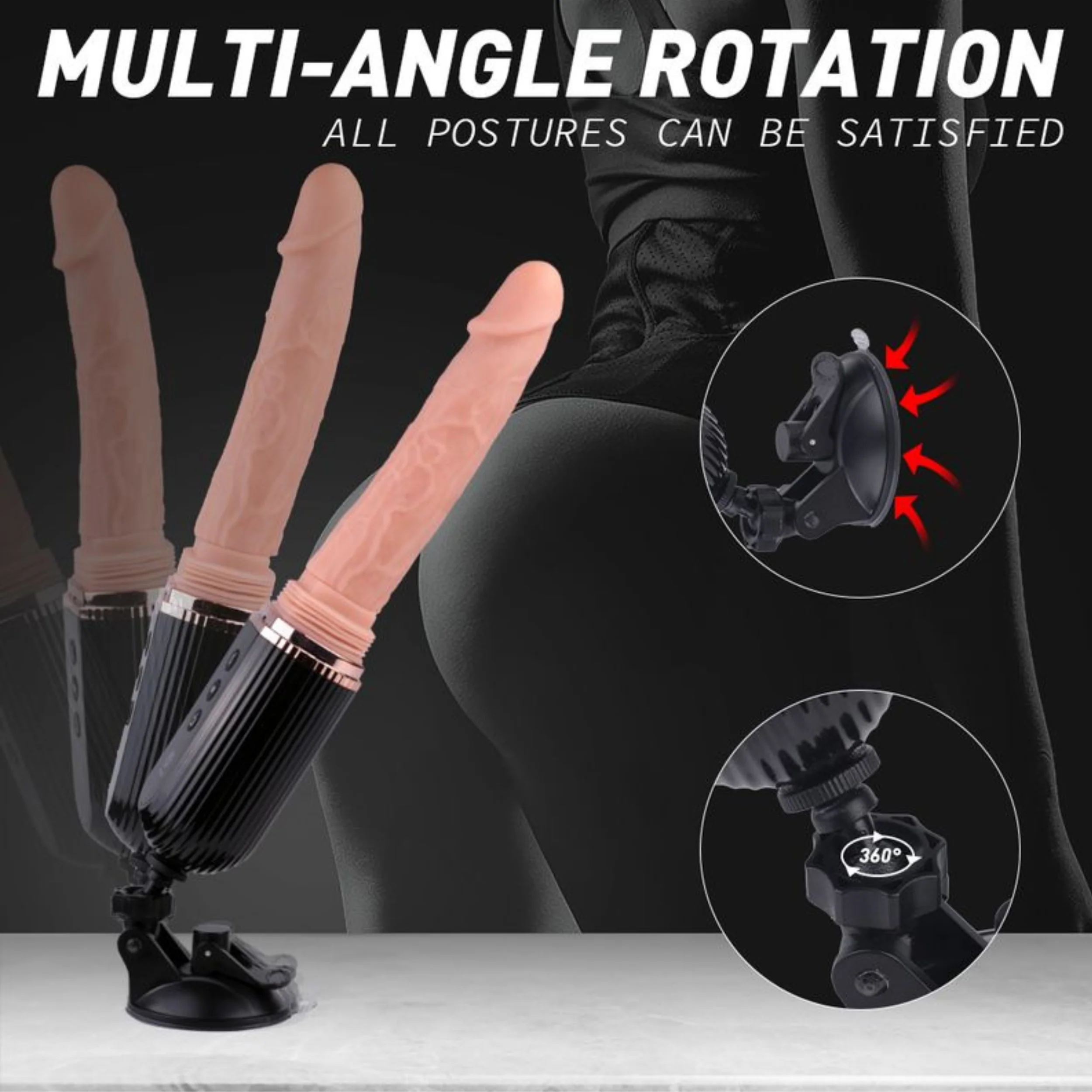 Hands-Free Thrusting & Vibrating Silicone Dildo - Includes Suction Cup Compatible Attachment! - Image 7
