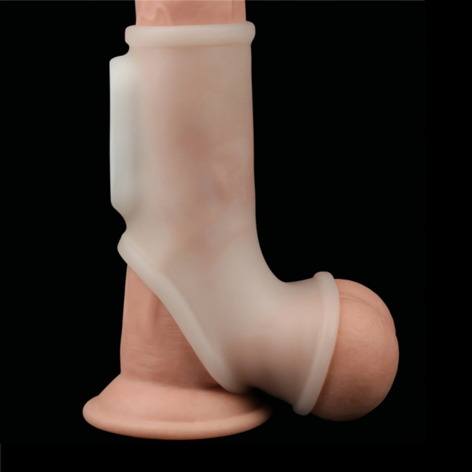 Smooth Vibrating Knights Ring Scrotum Sleeve - Image 3