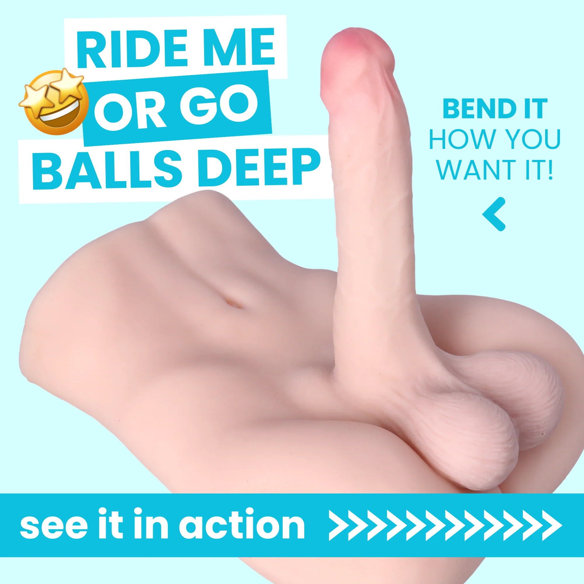 Male Torso Masturbator - Rideable Cock & Textured Ass