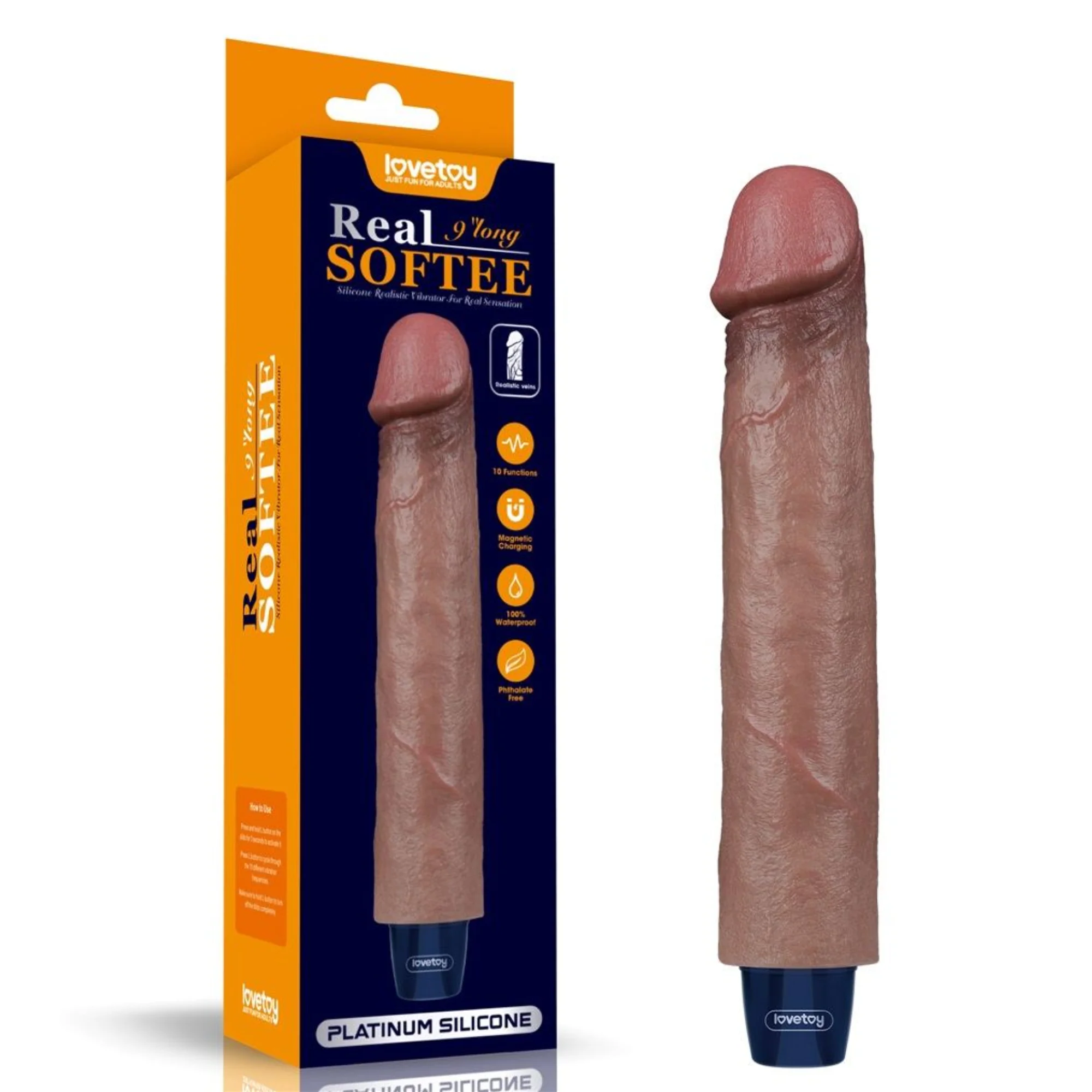 9" Real-Feel Dildo Vibrator - 100% Waterproof for Wet & Wild Play!
