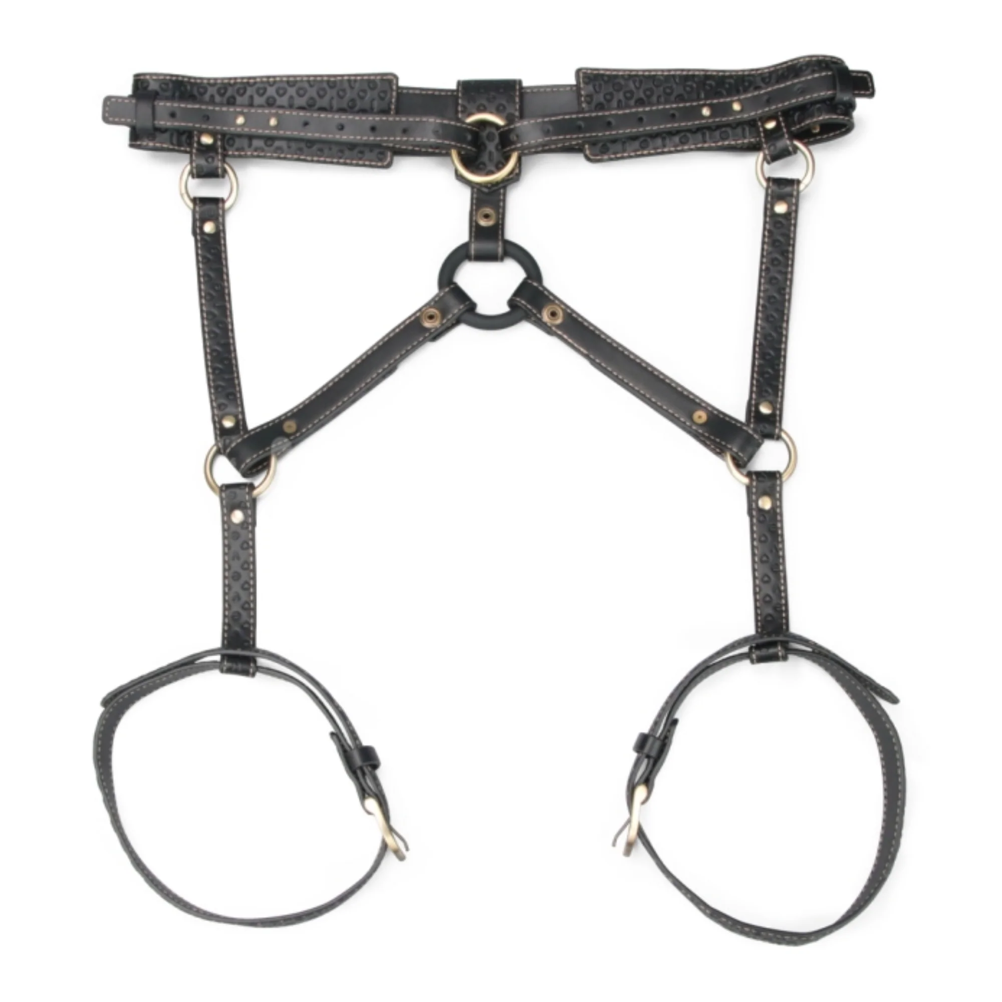 Rebellion Reign Faux Leather Full Body Harness - Use The Necktie As A Leash! - Image 9