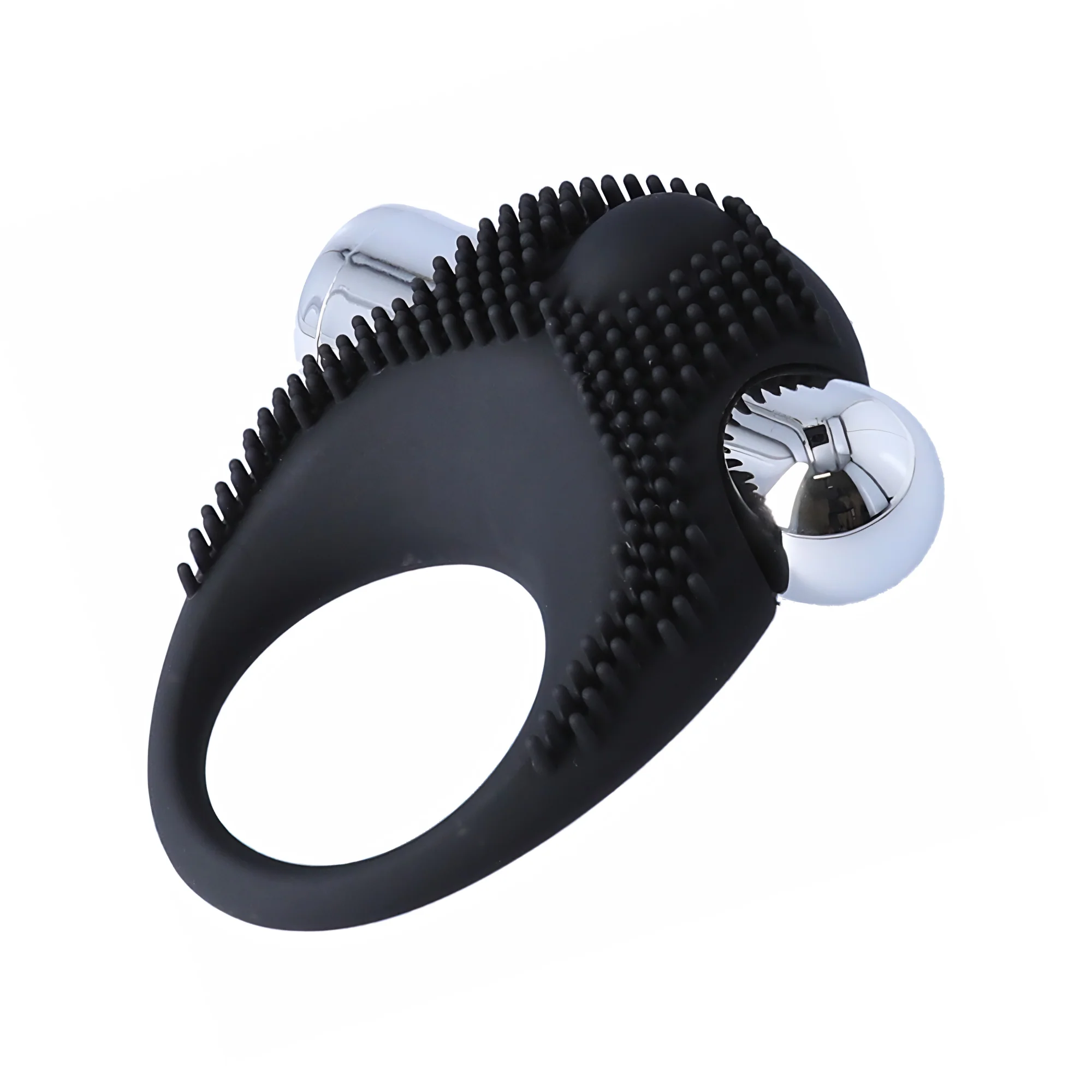 Silicone Vibrating Cock Ring with Raised Ticklers - Image 3