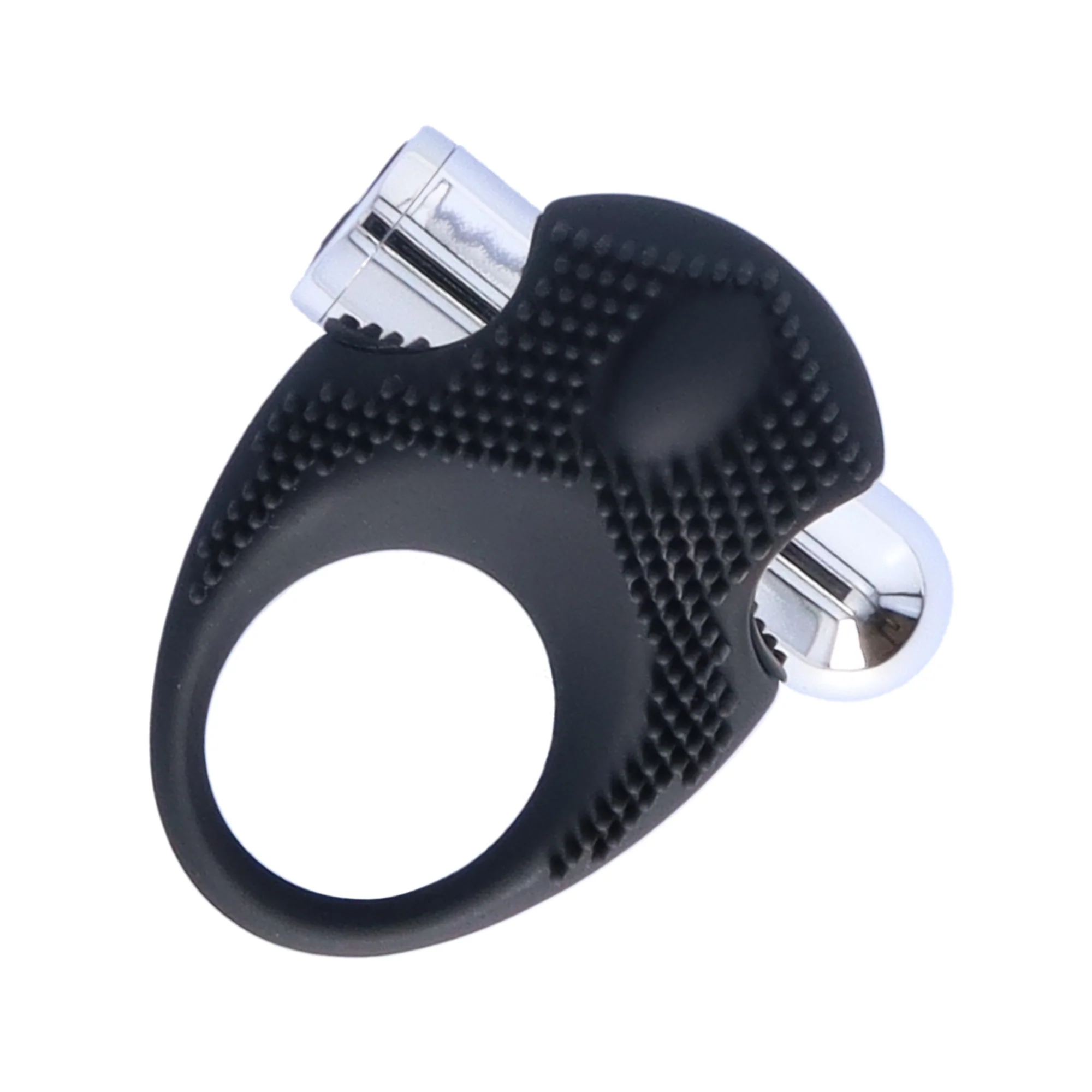 Silicone Vibrating Cock Ring with Raised Ticklers - Image 5