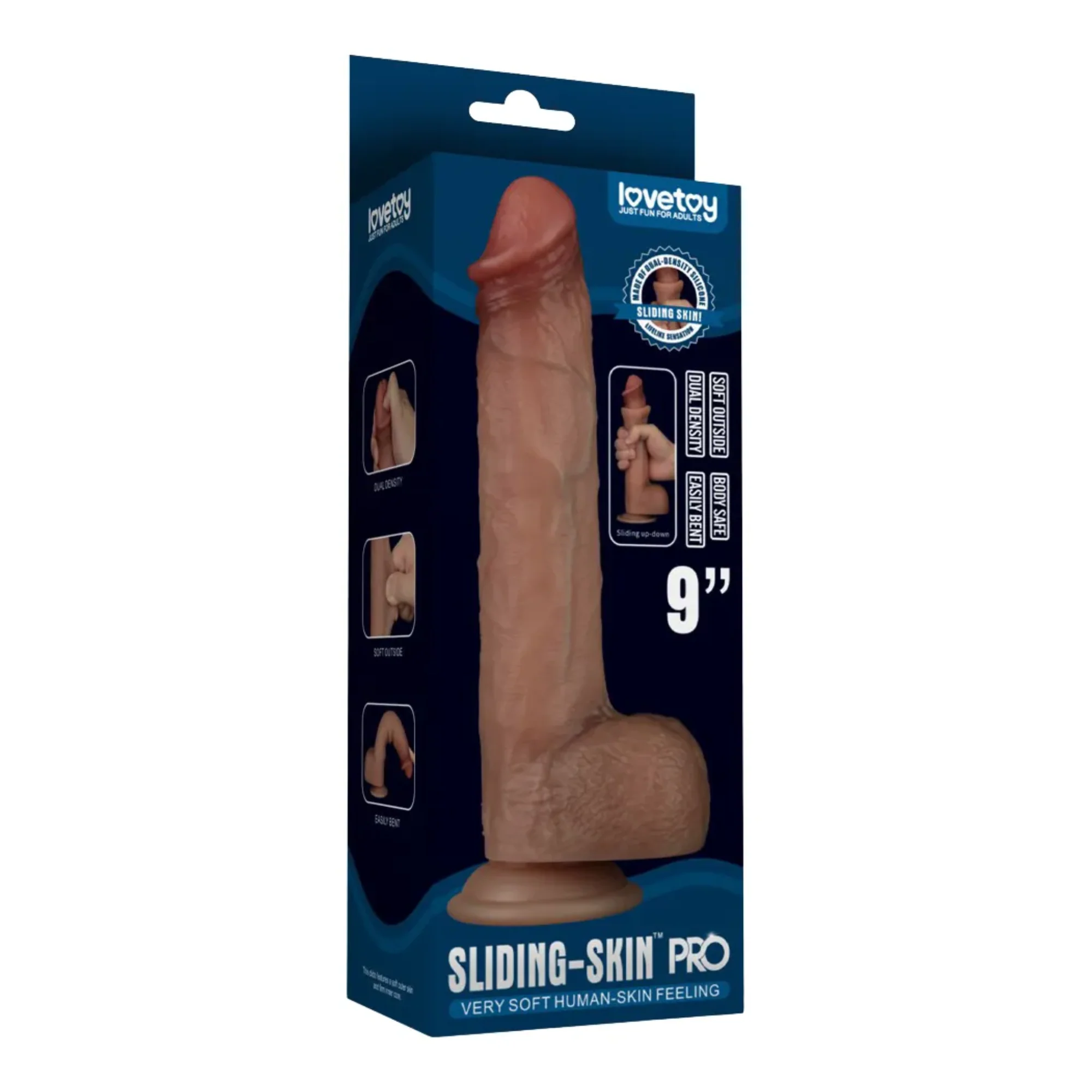 9" Sliding Skin Pro Dual Density Dildo - Experience Deep, Lifelike Penetration!