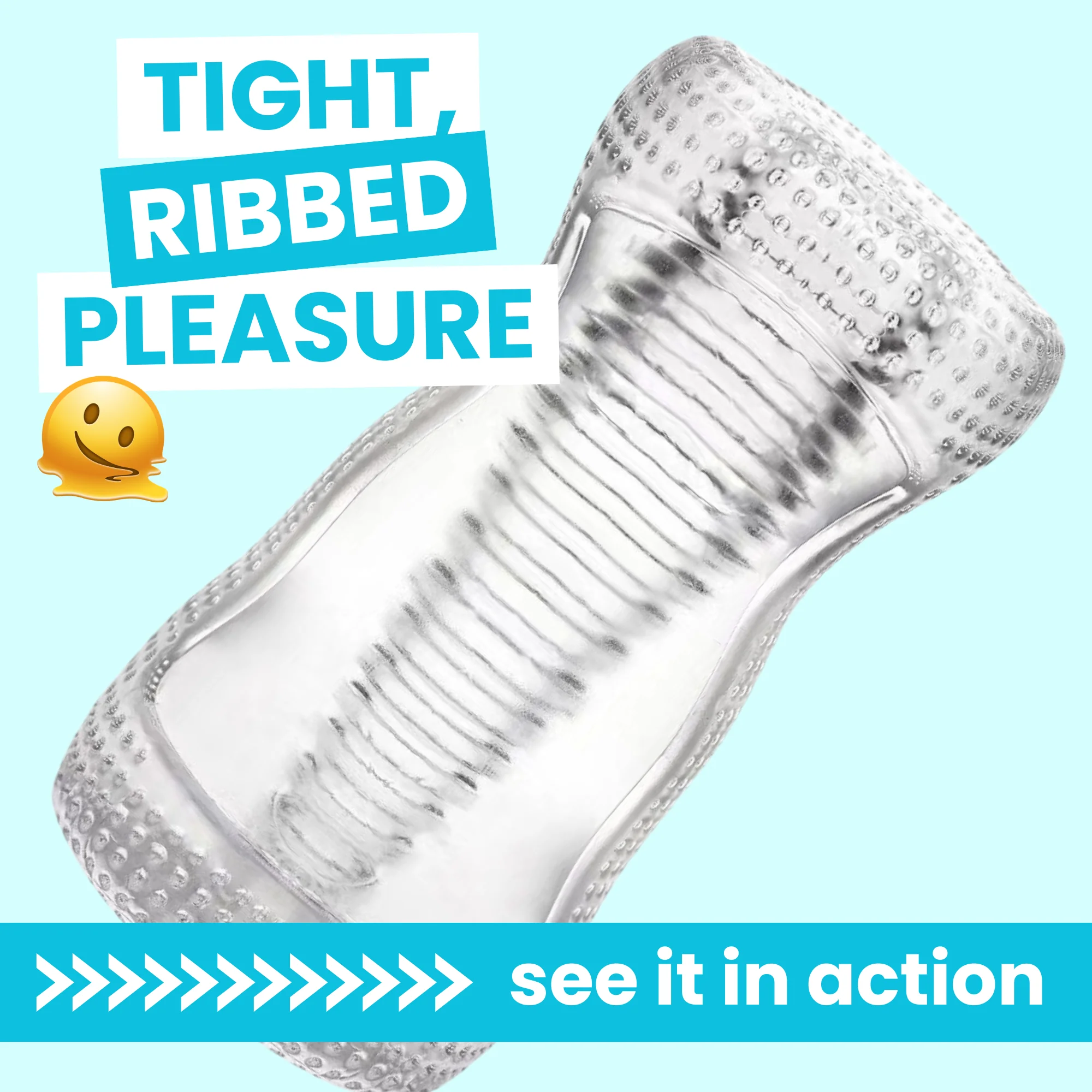 Super Stretchy Clear Ribbed Male Masturbator