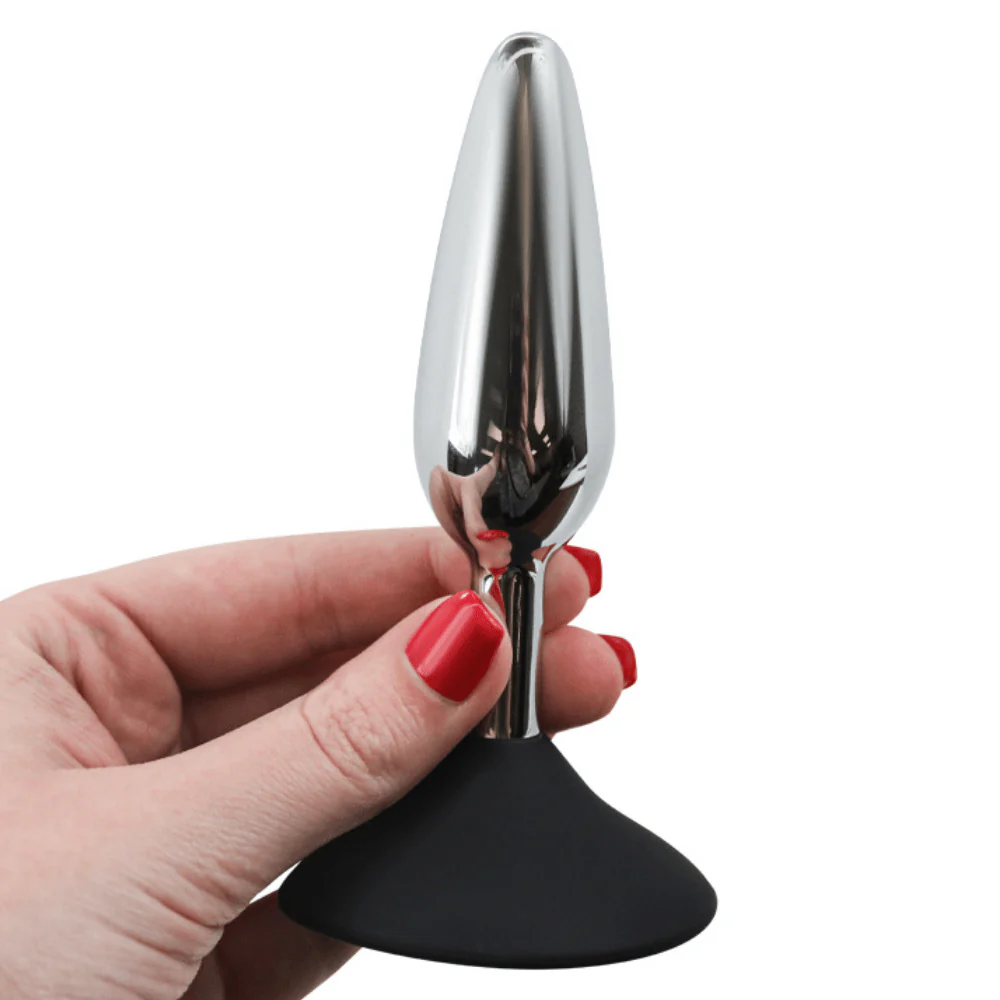 Tapered Metal Butt Plug With Flared Base - Image 2