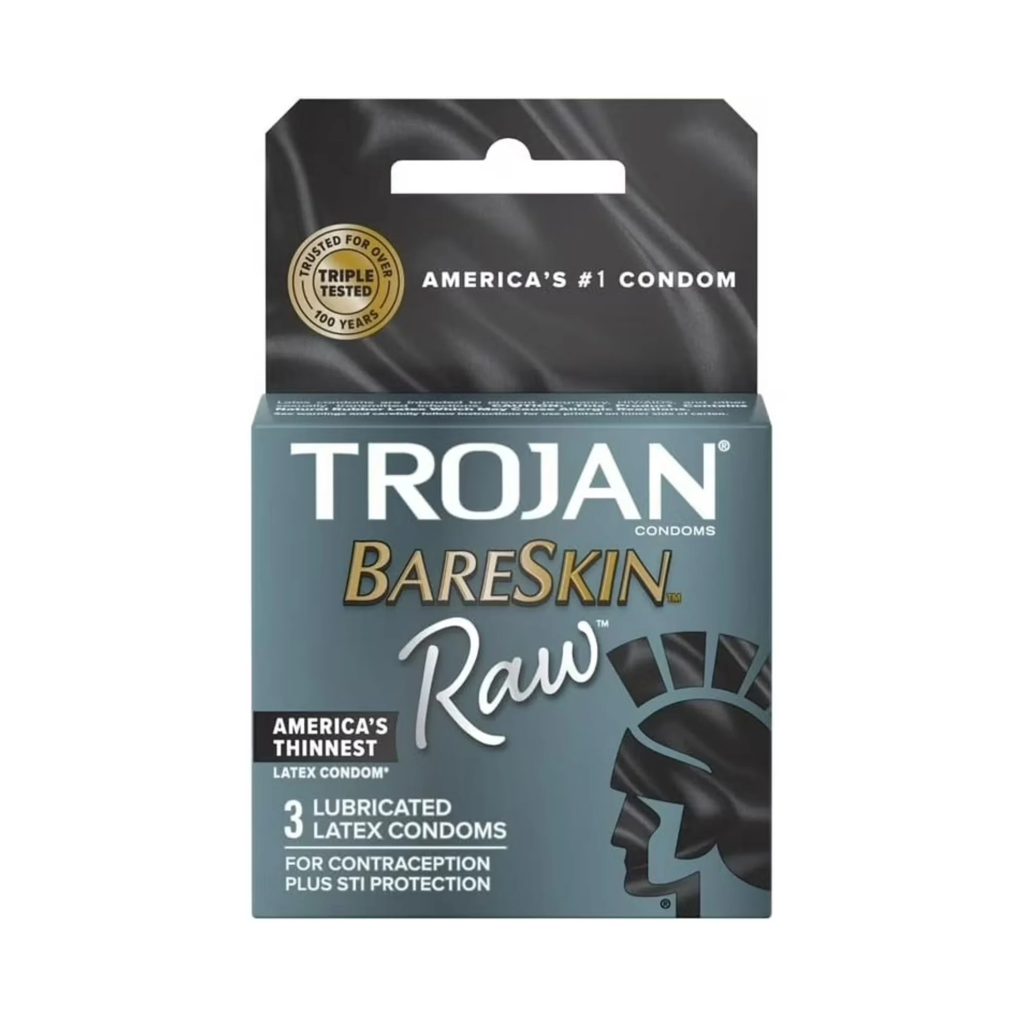 Trojan Bareskin Raw Lubricated Latex Condoms 3-Pack