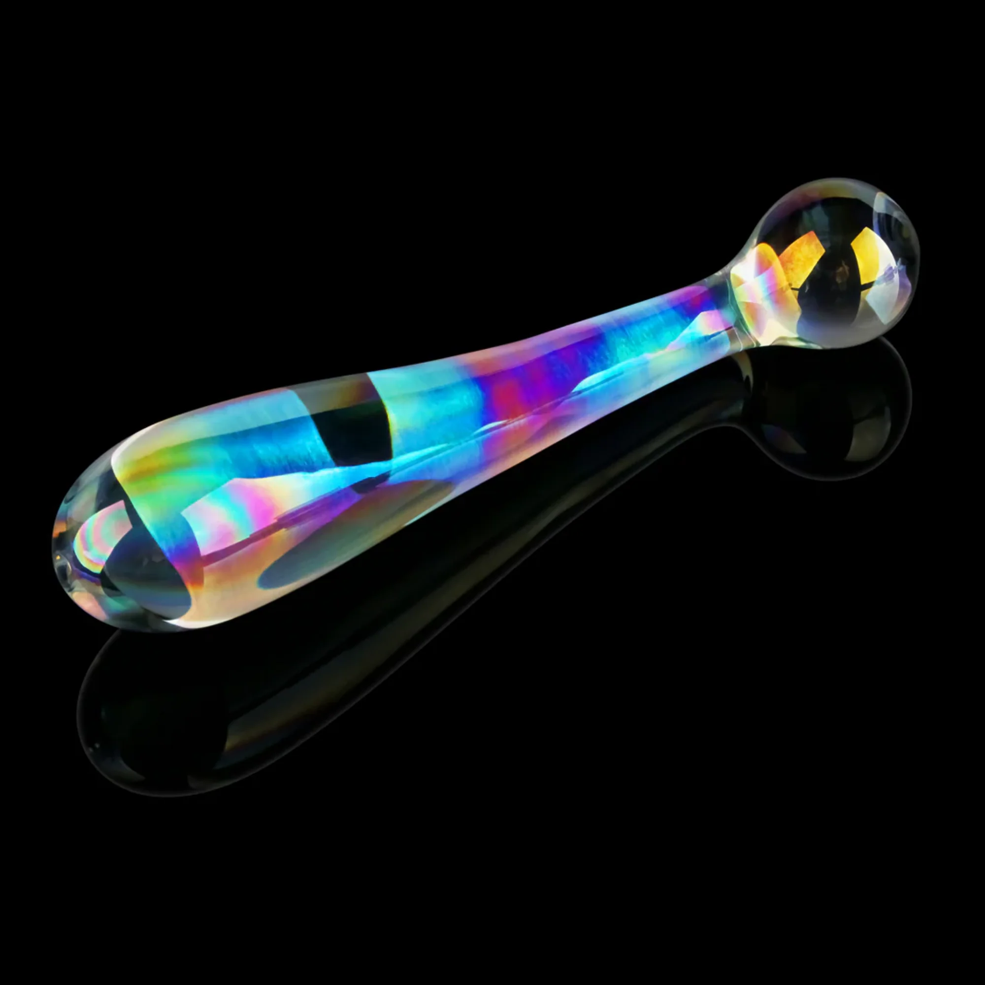Dual-Ended Twilight Gleam Glass Dildo - Stunning Prismatic Shimmers! - Image 7