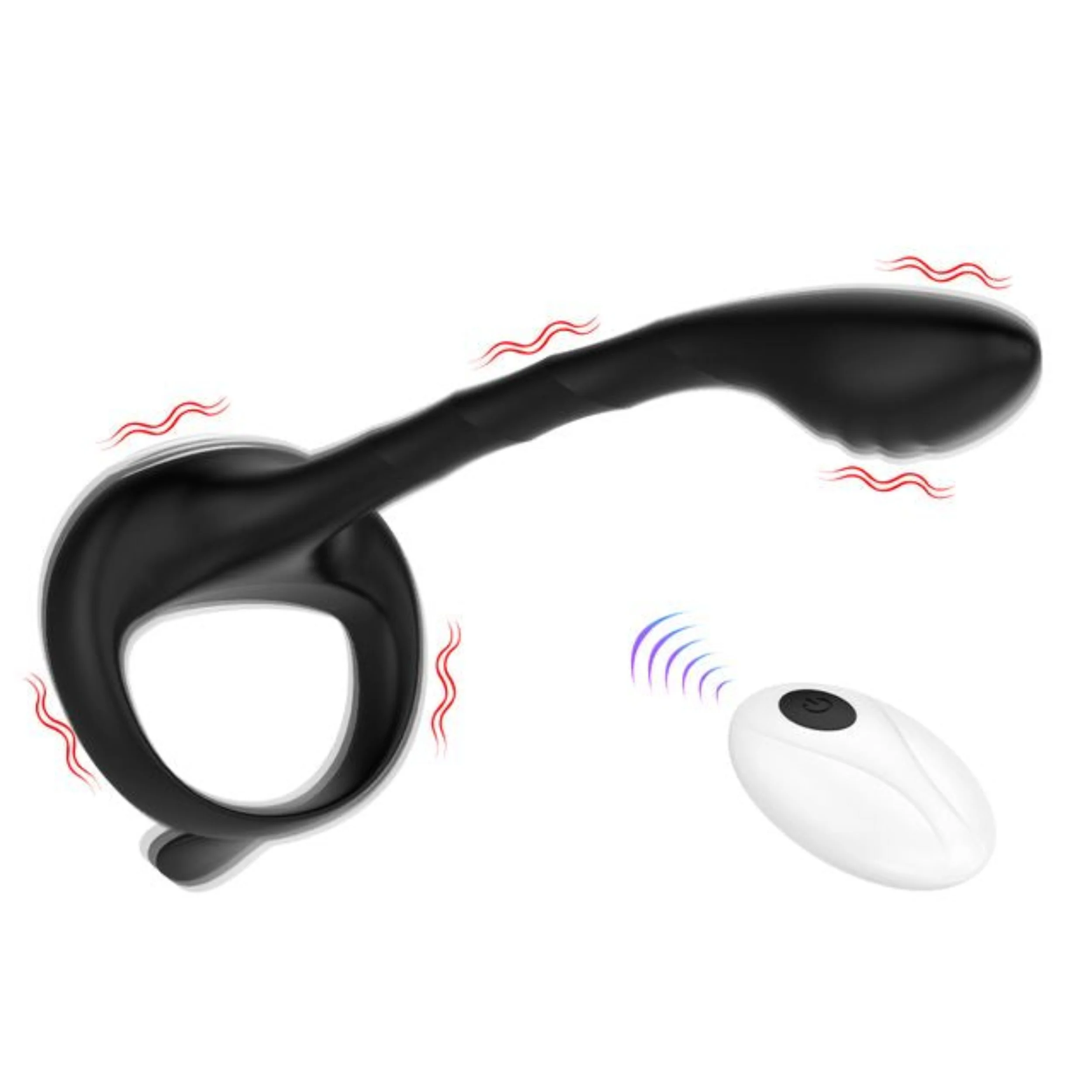 SEDUCE Vibrating Prostate Locking Cock Ring with Clit Tickler - Image 2